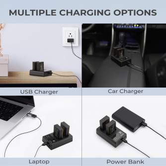 Chargers for Camera Batteries - K&F Concept LP-E17 Digital Camera Dual Channel Charger with type c Charging - quick order from manufacturer