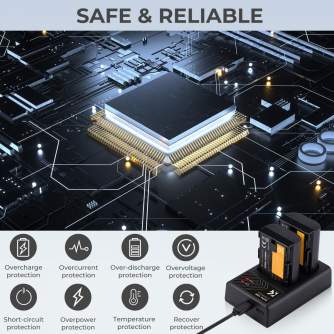 Kameras bateriju lādētāji - K&F Concept LPE6NH Digital Camera Dual Channel Charger with type c Charging - ātri pasūtīt no ražotāja