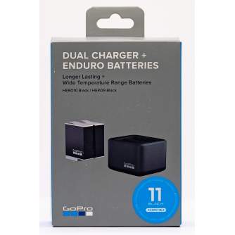 Sporta kameru aksesuāri - GoPro Enduro dual charger + 2 pcs. Enduro batteries Hero12 HERO11 HERO10 HERO9 Black cameras - быстрый