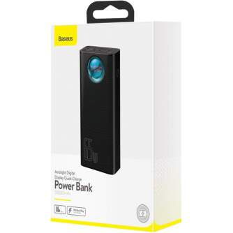 Power Banks - Powerbank Baseus Amblight 30000mAh, 4xUSB, USB-C, 65W (black) - buy today in store and with delivery