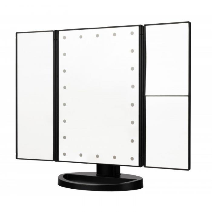 Make-up Mirror - Humanas HS-ML04 makeup mirror with LED backlight - black - quick order from manufacturer