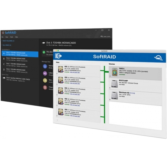 Citie diski & SSD - OWC SOFTRAID 6 PRO FOR MAC/PC - RAID 0/1/4/5/10 + ADVANCED MONITORING, FULLY BOOTABLE OWCSFR6PDVD - ātri pasūtīt no ražotāja