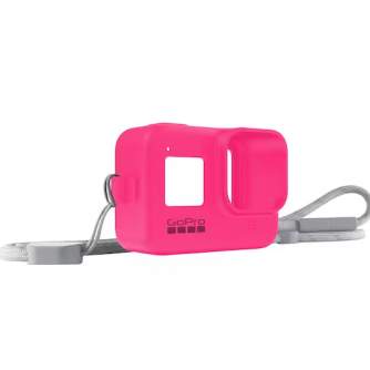 Sporta kameru aksesuāri - GoPro Sleeve + Lanyard Hero8 Black, pink AJSST-007 - быстрый заказ от производителя