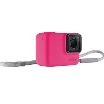 Sporta kameru aksesuāri - GoPro Sleeve + Lanyard Hero8 Black, pink AJSST-007 - быстрый заказ от производителя