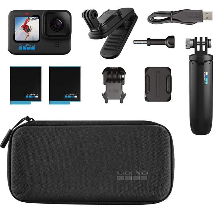 Sporta kameras - GoPro HERO10 Black Bundle w Shorty, Magnetic Clip, Papildus 2 baterijas komplektā - ātri pasūtīt no ražotāja