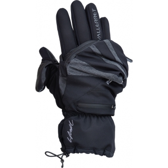 Cimdi - VALLERRET SKADI ZIPPER MITT LRS: BLACK S 23SKD-BK-S - ātri pasūtīt no ražotāja