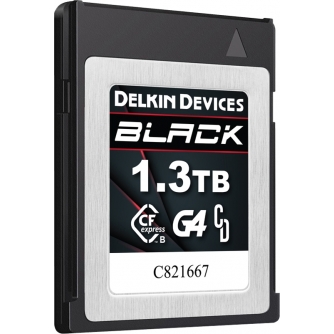 Atmiņas kartes - DELKIN CFEXPRESS BLACK R1800/W1560 (G4) 1,3TB DCFXBB13T - ātri pasūtīt no ražotāja