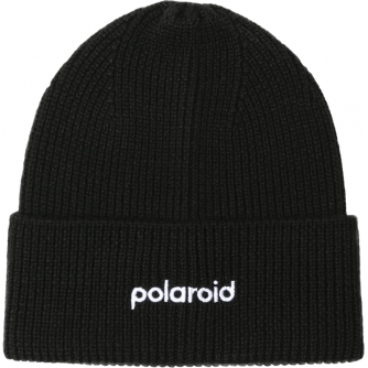 Drabužiai - Polaroid Black Beanie Hat 124934 6316 - Simple Design, Embroidered Logo. - быстрый заказ от производителя