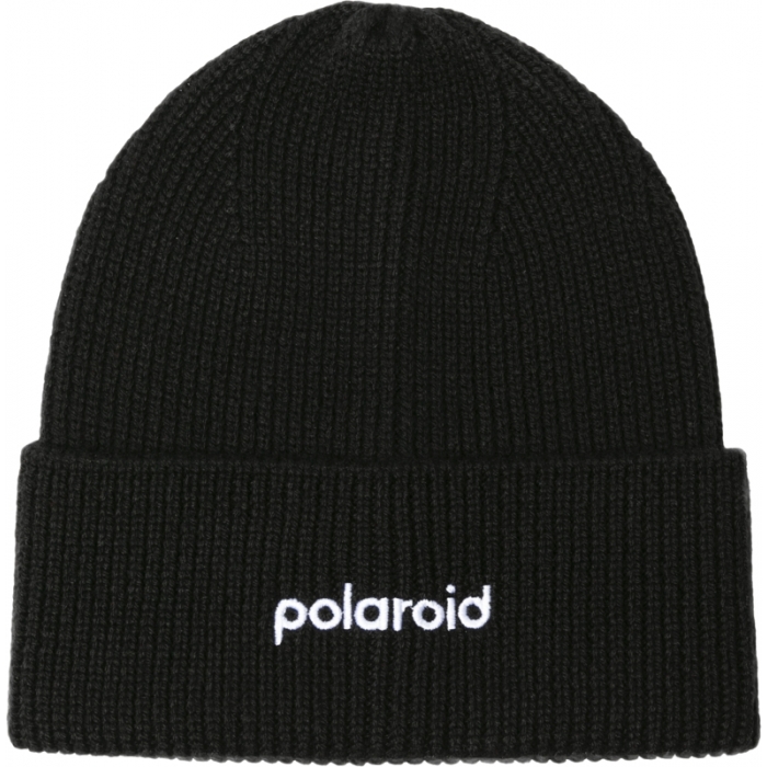 Drabužiai - Polaroid Black Beanie Hat 124934 6316 - Simple Design, Embroidered Logo. - быстрый заказ от производителя