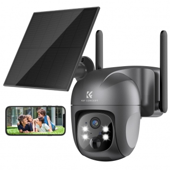 PTZ Video Cameras - K&F Concept 4G Camera Outdoor with SIM Card, 2K 4MP No WiFi Solar Powered, Wireless 360°PTZ KF50.0039EU - quick order from manufacturer