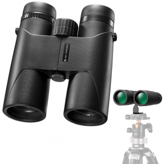 Optiskie tēmekļi - K&F Concept 10*42 HD Binoculars, BAK4, Black Color, W/ one tripod transfer bracket KF33.081 - ātri pasūtīt no ražotāja