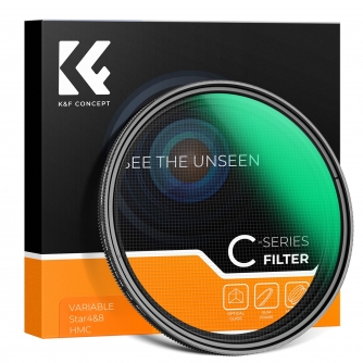 Cross Screen Star - K&F Concept 62MM Variable Star 4-8 Filter, Green Coated Optical Glass KF01.2330 - quick order from manufacturer