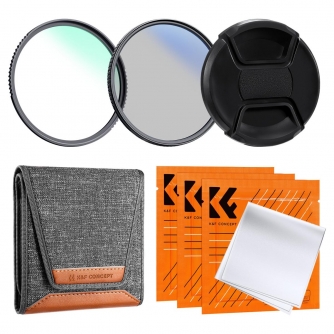 Filtru komplekti - K&F Concept 67mm 2pcs Professional Lens Filter Kit (MCUV/CPL) + Filter Pouch+Lens Cap+3pcs*Cleaning Cloth SKU.2037V1 - ātri pasūtīt no ražotāja