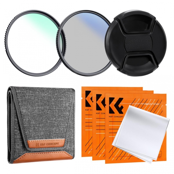 Filtru komplekti - K&F Concept K&F 67mm 2pcs Professional Lens Filter Kit (MCUV/CPL) + Filter Pouch+Lens Cap+3pcs*Cleaning Cloth