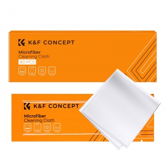 Cleaning Products - K&F Concept 80pcs* Microfiber Cleaning cloth Kit, 15*15cm, White, Dry, in vacuum SKU.1897 - quick order from manufacturer