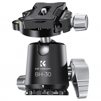 Statīvu galvas - K&F Concept Metal 30mm Tripod Ball Head, 295g Weight, CNC process with die casting holder, Black and Gray, 3 KF31.058 - ātri pasūtīt no ražotāja