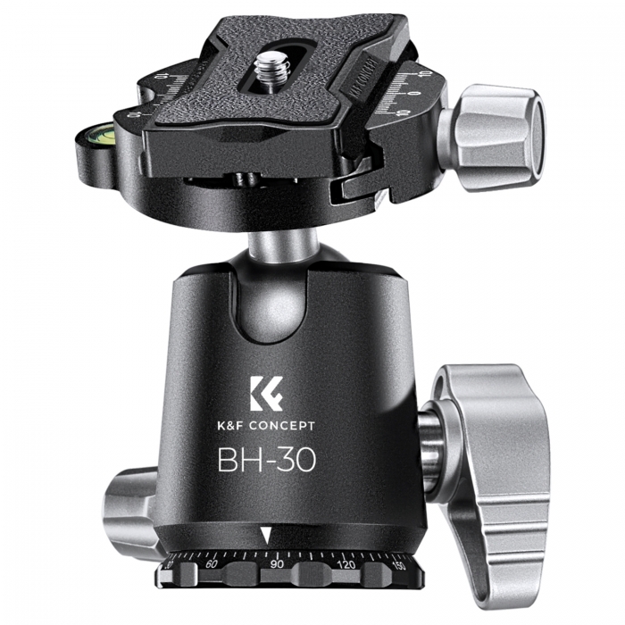 Tripod Heads - K&F Concept Metal 30mm Tripod Ball Head, 295g Weight, CNC process with die casting holder, Black and Gray, 3 KF31.058 - quick order from manufacturer