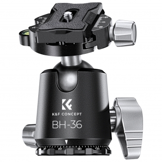 Tripod Heads - K&F Concept Metal 36mm Tripod Ball Head, 295g Weight, CNC process with die casting holder, Black and Gray, 3 KF31.059 - quick order from manufacturer