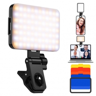 On-camera LED light - K&F Concept K&F Phone clip light, 4W, 2000mAh battery capacity, CRI95+, color temperature 3000K-10000K KF34.034 - quick order from manufacturer