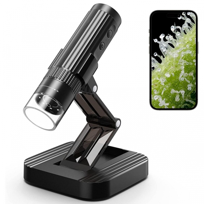 Mikroskopi - K&F Concept Wireless WiFi microscope, handheld USB HD inspection camera, 50x-1000x magnification, with folda GW45.0050 - ātri pasūtīt no ražotāja