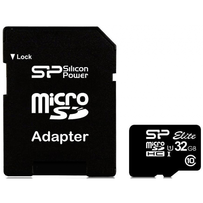 Memory Cards - Silicon Power memory card microSDHC 32GB Elite + adapter SP032GBSTHBU1V10SP - quick order from manufacturer