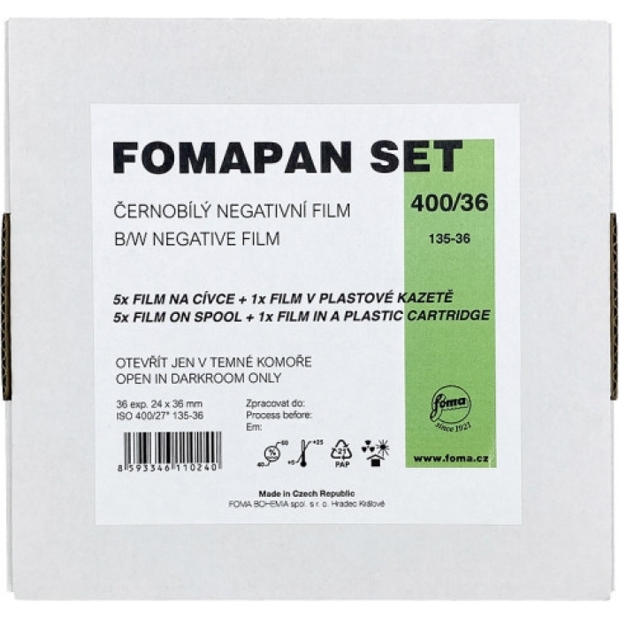 Photo films - Foma film Fomapan 400/36 Set 6 films + cartrige V11024 - quick order from manufacturer