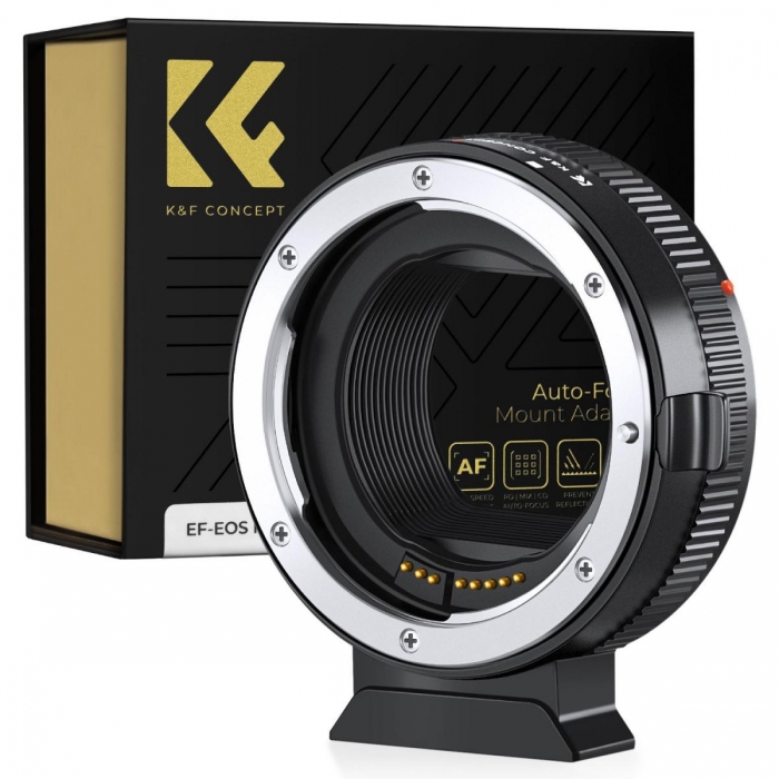 Objektīvu adapteri - K&F Concept K&F Auto focus electronic Canon EF/EF-S to EOS R mount, with Caps KF06.520 - быстрый заказ от п