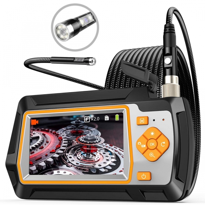 Time Lapse Cameras - K&F Concept Industrial Endoscope Dual Lens Inspection Camera 5.5mm with Metal Cable and 4.3 IPS Hard Screen, 8 LED Lights Hyd... - quick order from manufacturer