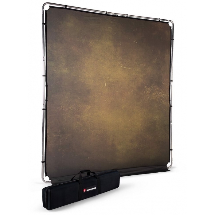 Background Set with Holder - Manfrotto frame + background EzyFrame Vintage, olive LL LB7924 - quick order from manufacturer