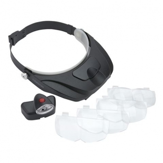 Magnifying Glasses - Carson Head magnifier PRO Series MagniVisor Deluxe with LED and 4 lenses - quick order from manufacturer