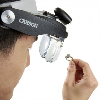 Magnifying Glasses - Carson Head magnifier PRO Series MagniVisor Deluxe with LED and 4 lenses - quick order from manufacturer