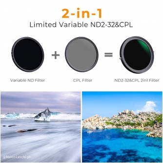 Neutral Density Filters - K&F Concept 95MM XB42 Nano-X CPL+Variable/Fader NDX ND2~ND32,Waterproof, Anti Scratch, Green Coated KF01.2325 - quick order from manufacturer