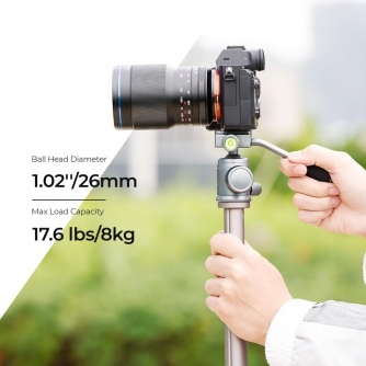 Statīvu galvas - K&F Concept 26mm Metal Tripod Ball Head with Handle 360 Degree Rotating Panoramic with 1/4 inch Quick Release KF31.049V1 - ātri pasūtīt no ražotāja