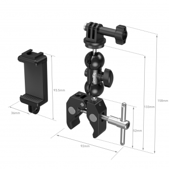 Аксессуары для плечевых упоров - SmallRig Crab-Shaped Super Clamp with Ballhead Magic Arm 4373 4373 - быстрый заказ от производи