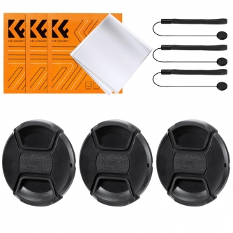 Objektīvu vāciņi - K&F Concept Accessory 9-in-1 set, 95mm Center Pinch Lens Cap with string (unstringing)*3+Vacuum Cleaning SKU.2027 - ātri pasūtīt no ražotāja