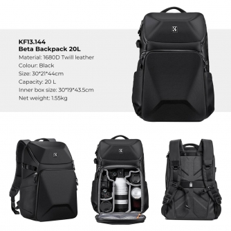 Studijas aprīkojuma somas - K&F Concept Alpha Backpack 25L black KF13.144 - ātri pasūtīt no ražotāja