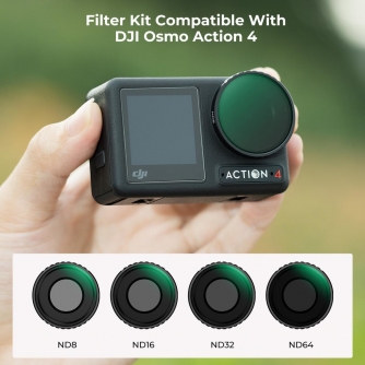 ND neitrāla blīvuma filtri - K&F Concept DJI Osmo Action 4 ND Filter Kit ND8+ND16+ND32+ND64 4 Pack, Optical Glass Filters SKU.2076 - ātri pasūtīt no ražotāja