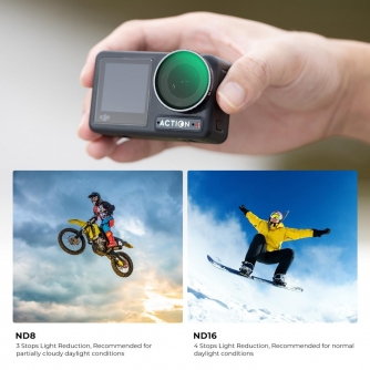 ND neitrāla blīvuma filtri - K&F Concept DJI Osmo Action 4 ND Filter Kit ND8+ND16+ND32+ND64 4 Pack, Optical Glass Filters SKU.2076 - ātri pasūtīt no ražotāja