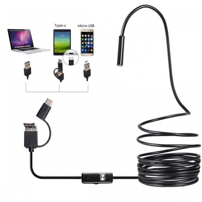 Compact Cameras - K&F Concept Wireless USB Inspection Camera, Waterproof Endoscope Inspection Camera with 6 LED Lights, 3 in 1 GW45.0005 - quick order from manufacturer