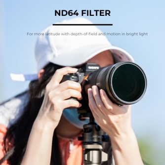 ND neitrāla blīvuma filtri - K&F Concept K&F 49MM Nano-X ND64 (6 Stop) Lens Filter Fixed Neutral Density Filter, Waterproof, Scr