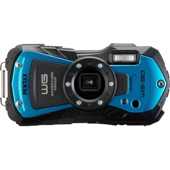 Compact Cameras - Pentax WG-90 Waterproof Camera, 16MP, 5x Zoom, Blue - quick order from manufacturer