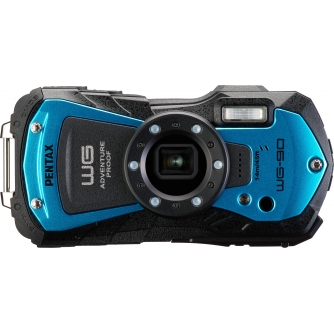 Kompaktkameras - Pentax WG-90 Waterproof Camera, 16MP, 5x Zoom, Blue - ātri pasūtīt no ražotāja
