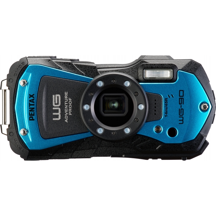 Compact Cameras - Pentax WG-90 Waterproof Camera, 16MP, 5x Zoom, Blue - quick order from manufacturer