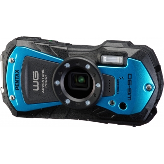 Compact Cameras - Pentax WG-90 Waterproof Camera, 16MP, 5x Zoom, Blue - quick order from manufacturer