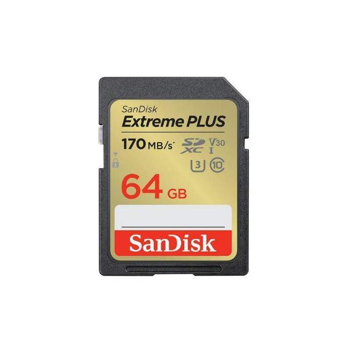 Memory Cards - SANDISK MEMORY SDXC 64GB UHS-I 170MB/s 80MB/s V30 SDSDXW2-064G-GNCIN - quick order from manufacturer