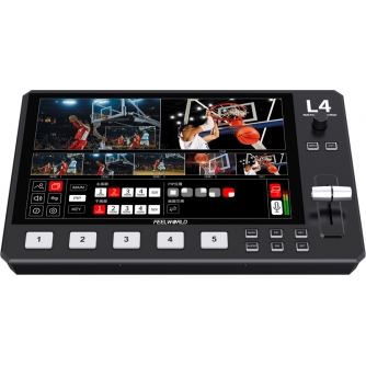 Video mikseri - FeelWorld L4 HDMI Livestream Switcher with Built-In Monitor - ātri pasūtīt no ražotāja