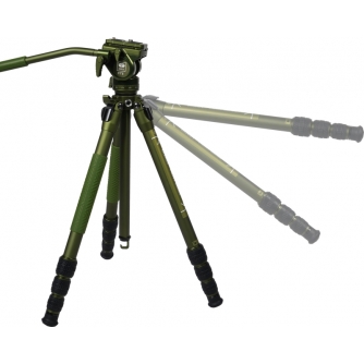 Video statīvi - SIRUI PILOT SERIES ALU TRIPOD CT04+CT5 VIDEOHEAD GREEN CT04+CT5 - быстрый заказ от производителя