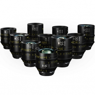 CINEMA видео объективы - DZOFilm Vespid Prime 10-Lens Kit (16 T2.8 + 21/25/35/40/50/75/100/125 T2.1 + Macro 90 T2.8) - быстрый з