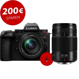 Bezspoguļa kameras - Panasonic Premium Panasonic Lumix G9 II с объективом 12-60 мм Lumix 35-100 - быстрый заказ от производител