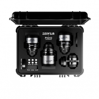 CINEMA Video Lenses - DZOFILM Pavo 2x Anamorphic 3-Lens Kit (28/40/75mm T2.1) for PL/EF Mount (S35)(DZO-PAA3PLMB) - quick order from manufacturer